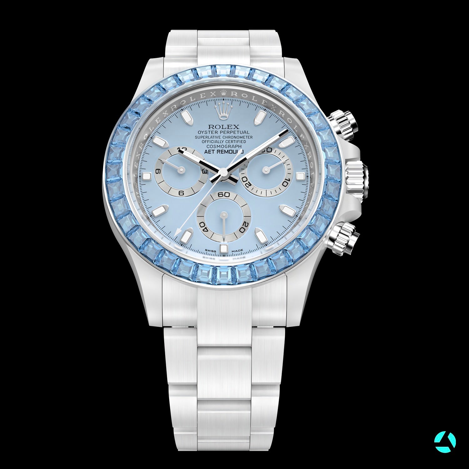 AET REMOULD 鑽石錶圈 勞力士 地通拿 BLUE GEMSTONE CERAMIC 全陶瓷手錶 | WORLDTIMER