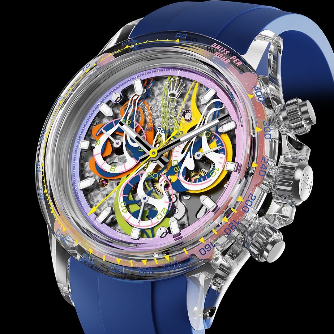 AET REMOULD 勞力士 地通拿 SPREAD 藍寶石水晶透明手錶 | WORLDTIMER