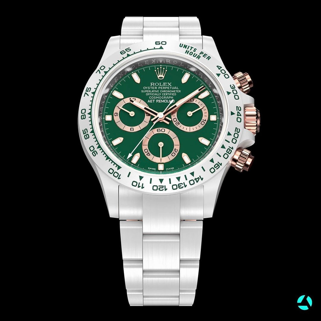 AET REMOULD Rolex Ceramic Daytona BRITISH RACING GREEN | WORLDTIMER