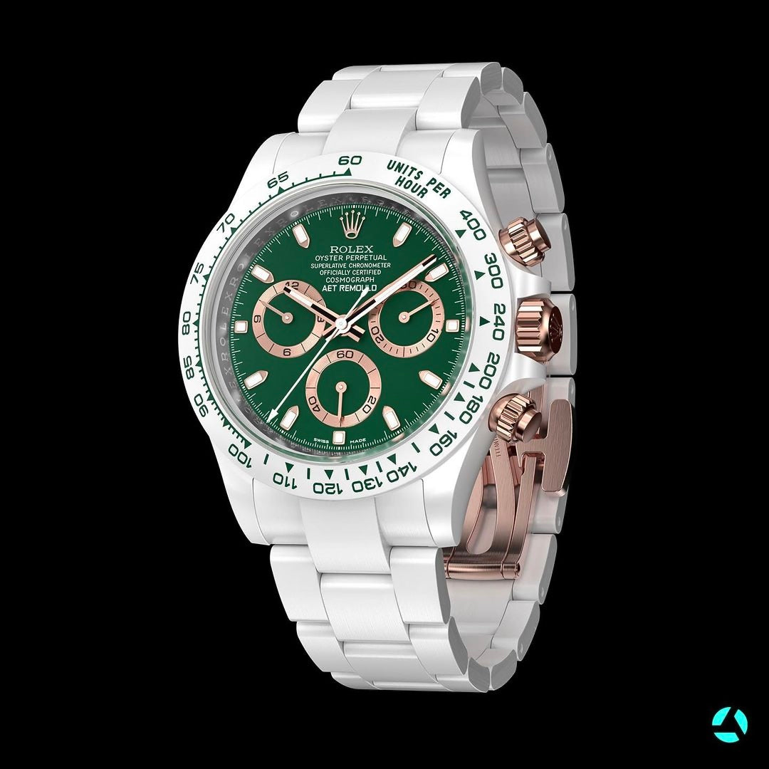 AET REMOULD Rolex Ceramic Daytona BRITISH RACING GREEN | WORLDTIMER