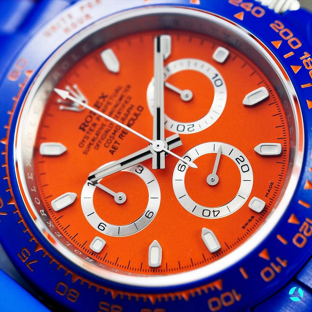 AET REMOULD 勞力士 地通拿 SAKHIR ORANGE 全陶瓷手錶 Rolex Ceramic Daytona | WORLDTIMER