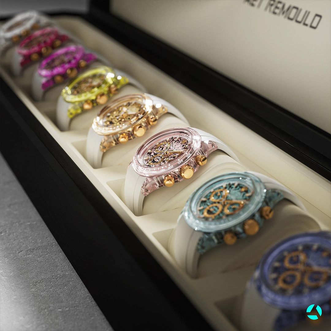 Rolex Daytona AET Remould COLOR LOONG 2024 EDITION ROSE 勞力士地通拿 透明手錶 | WORLDTIMER