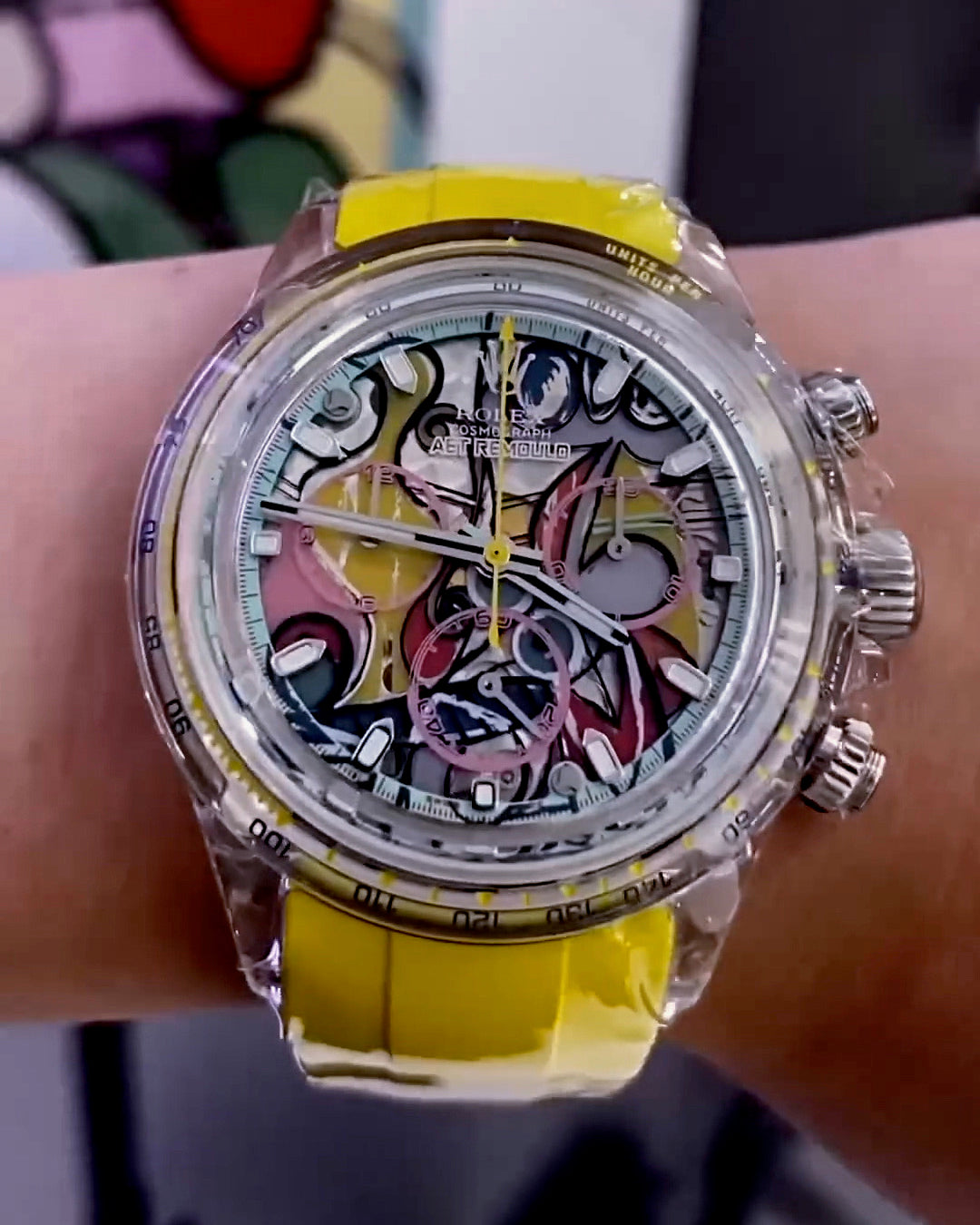 Rolex Daytona Gets Artsy with Picasso in a Sapphire Remix by AET REMOULD! 
劳力士 迪通拿 蓝宝石水晶透明手表 | WORLDTIMER