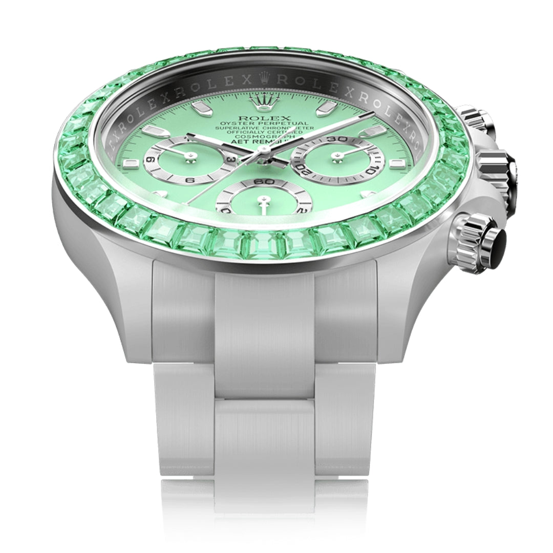 Rolex Daytona AET Remould GREEN GEMSTONE CERAMIC 勞力士 地通拿  鑽石錶圈 | WORLDTIMER