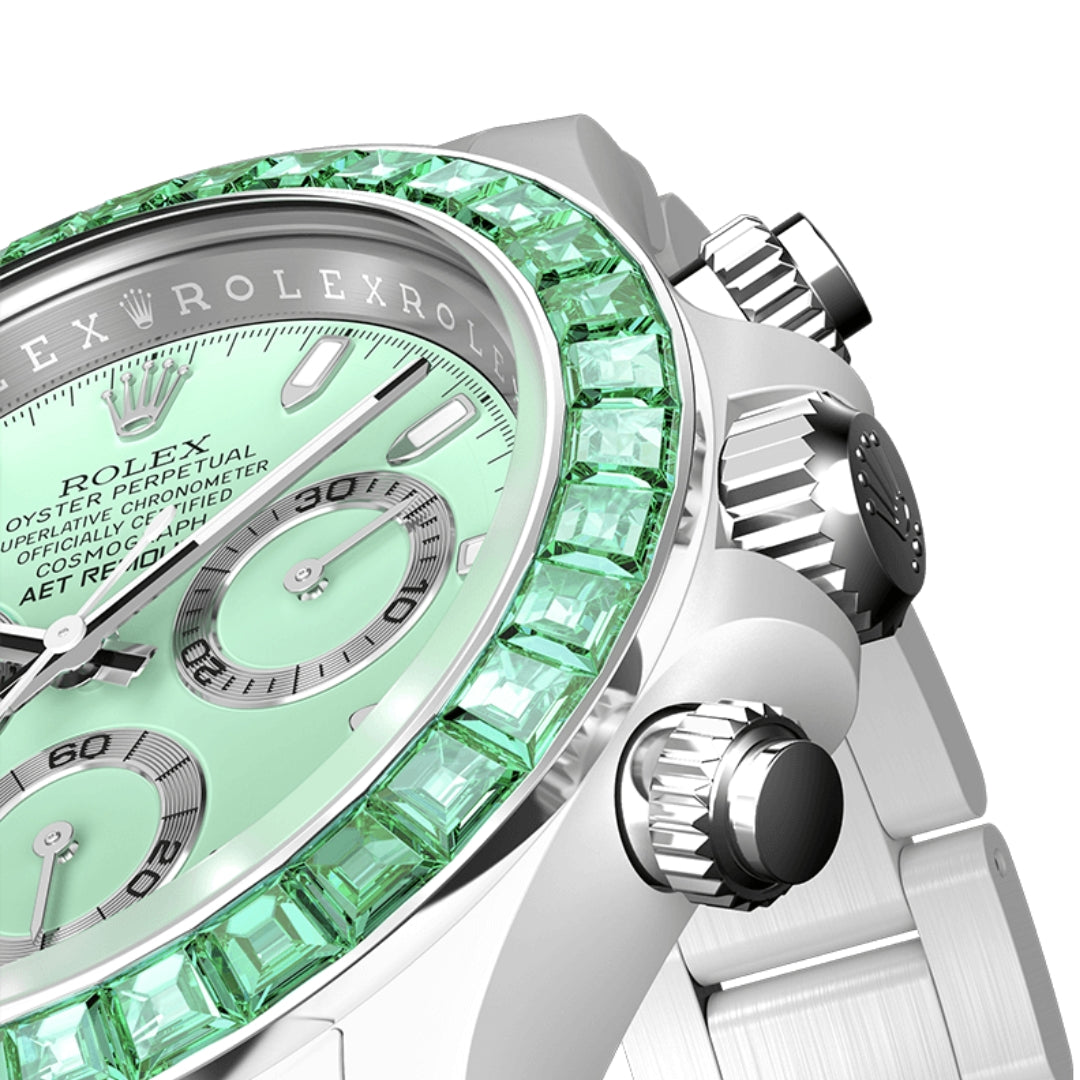 Rolex Daytona AET Remould GREEN GEMSTONE CERAMIC 勞力士 地通拿  鑽石錶圈 | WORLDTIMER