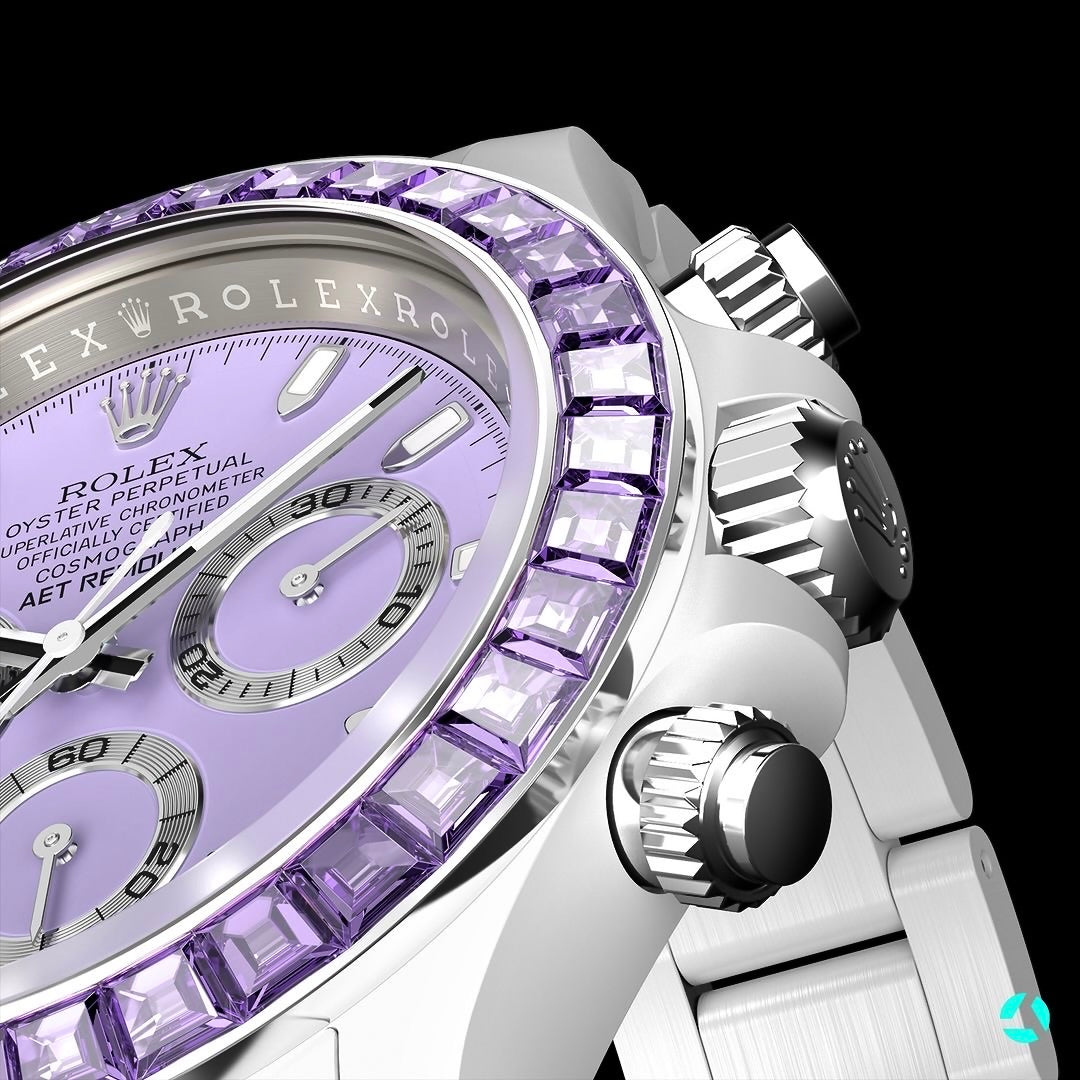 AET REMOULD Rolex Daytona PURPLE GEMSTONE CERAMIC 勞力士 地通拿 全陶瓷手錶 | WORLDTIMER