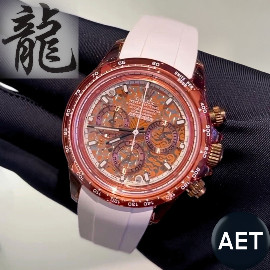 ROLEX Daytona Transformed with a Thrilling Chinese Loong Year Design 劳力士迪通拿 龙年透明手表 | WORLDTIMER