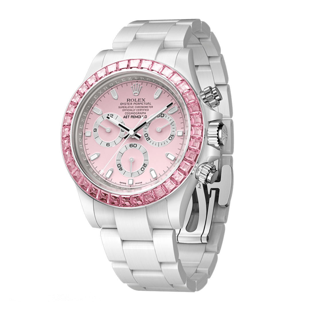 AET REMOULD Rolex Daytona PINK GEMSTONE CERAMIC | WORLDTIMER