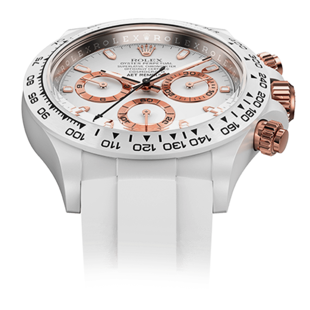 AET REMOULD Rolex Daytona PLATINUM-COLORED CLASSIC (RUBBER STRAP) 勞力士 地通拿 | WORLDTIMER