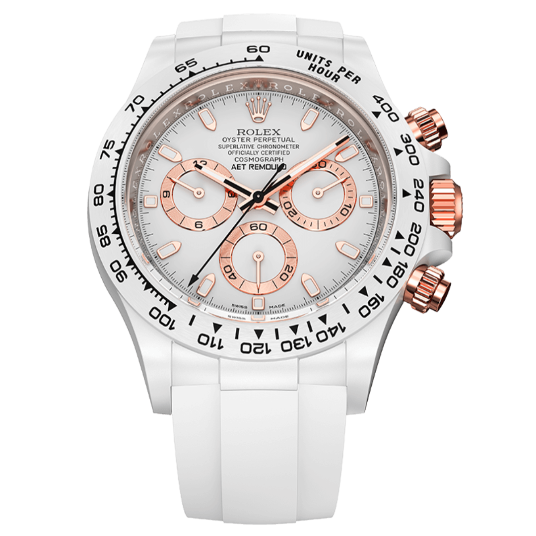 AET REMOULD Rolex Daytona PLATINUM-COLORED CLASSIC (RUBBER STRAP) 勞力士 地通拿 | WORLDTIMER