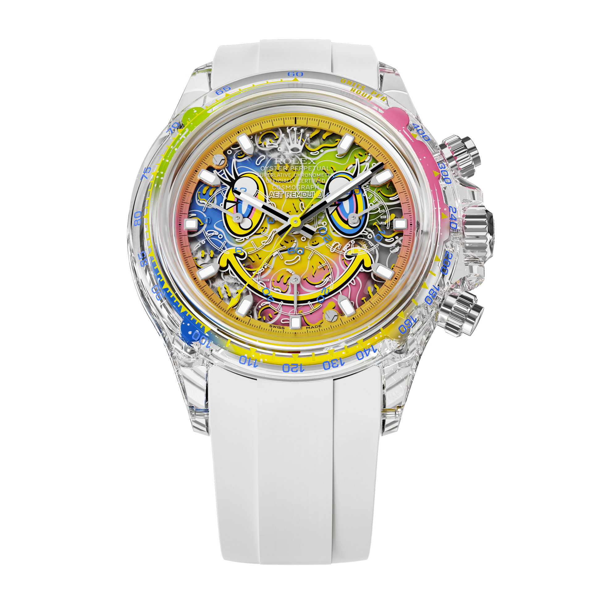 Rolex Daytona AET Remould SMILE Sapphire Watch 勞力士地通拿 藍寶石水晶透明手錶 | WORLDTIMER