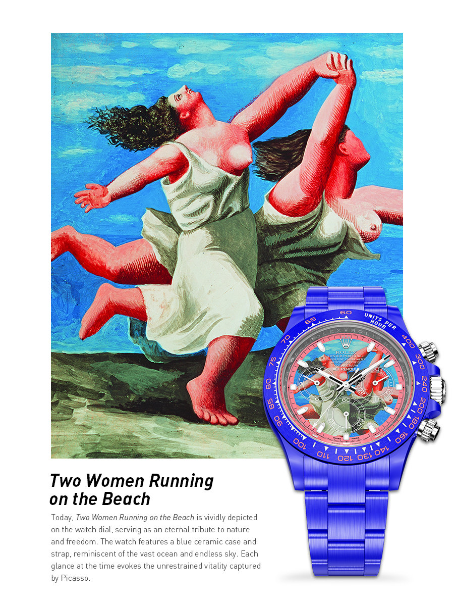 AET Remould x 畢加索 勞力士 地通拿 TWO WOMEN RUNNING ON THE BEACH Daytona Rolex Full Ceramic Watch | WORLDTIMER