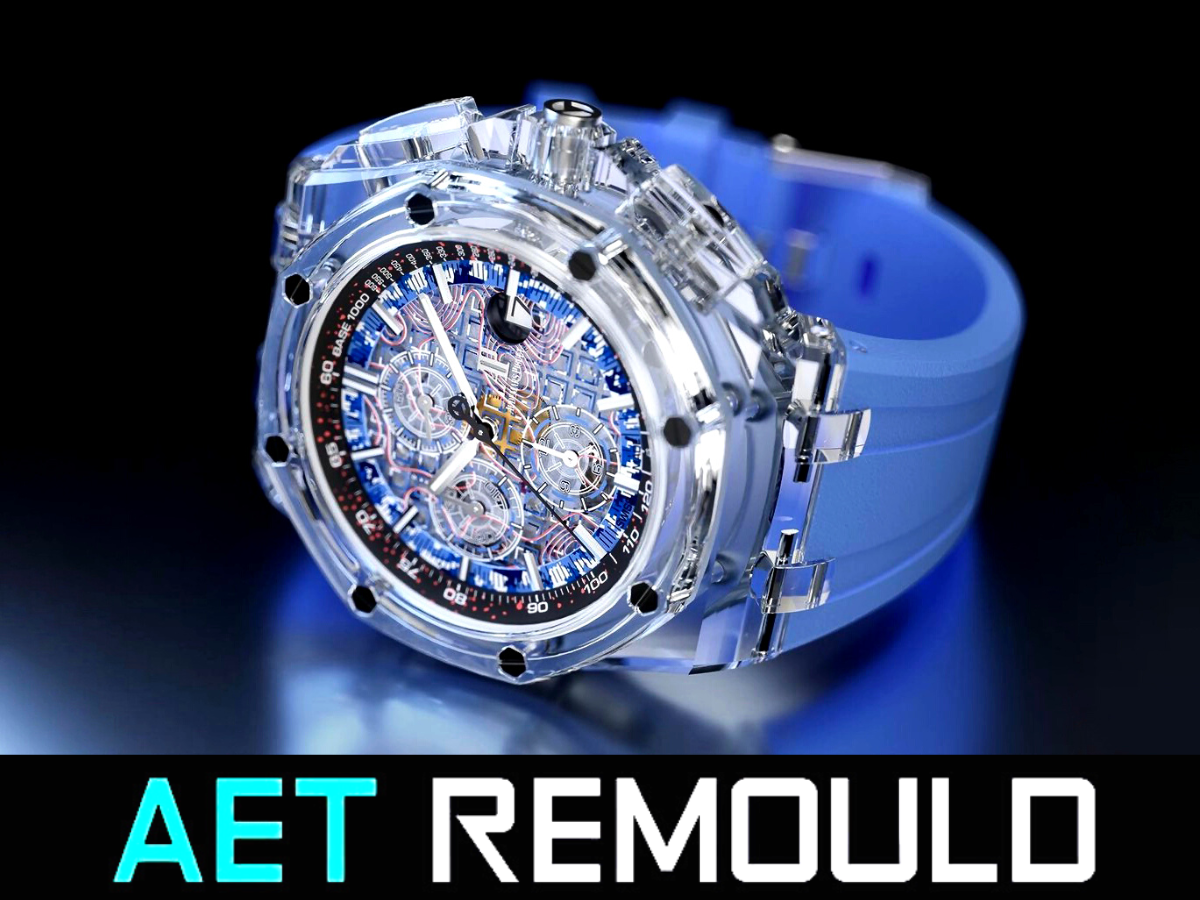 AET REMOULD 皇家橡樹 AZURE BLUE 藍寶石水晶透明手錶 | WORLDTIMER