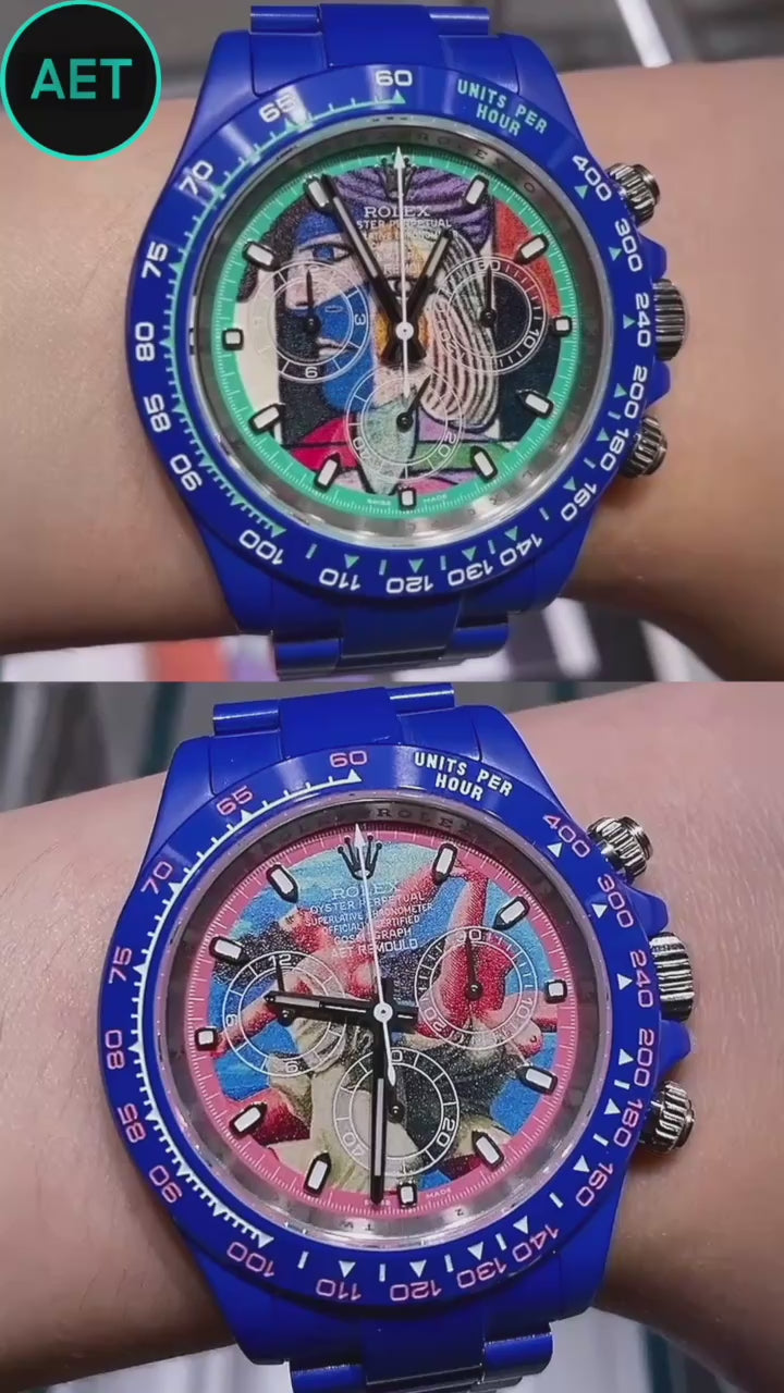 Picasso Inspired AET REMOULD Rolex Daytona TWO WOMEN RUNNING ON THE BEACH 毕加索 劳力士迪通拿 全陶瓷手表 | WORLDTIMER