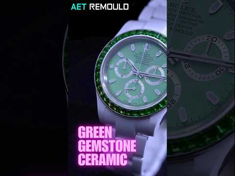 AET Remould Rolex Daytona GREEN GEMSTONE CERAMIC 勞力士地通拿  鑽石錶圈 | WORLDTIMER